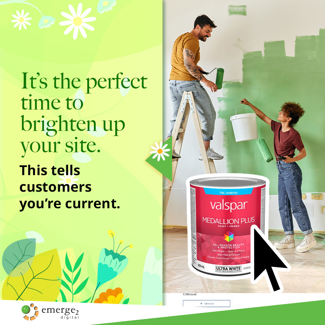 Emerge2's tweet photo. A fresh website keeps your business looking up-to-date and inviting! Our team can quickly freshen up your site for customers ready to get into the spring season. Call or email us today to get started. https://t.co/dNm6ZN0zSD