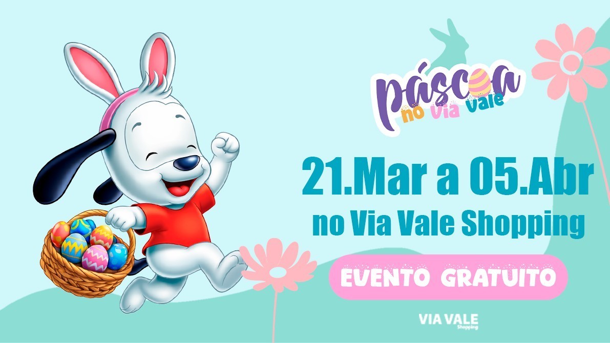 #AgendaGuiaTaubate | Páscoa no Via Vale Shopping: programação especial gratuita para crianças e famílias 

Data: 21/03/2026
Horário: Veja programação completa
Local: Via Vale Garden Shopping

Saiba mais sobre o evento abaixo:
guiataubate.com.br/agenda/pascoa-…
