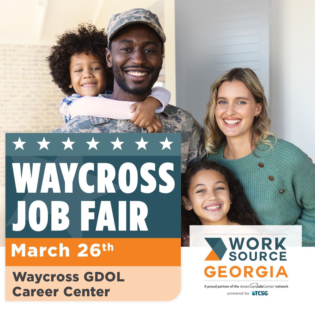 WorkSourceGA's tweet image. JOIN US for the Waycross Job Fair!
March 26th  |  10:00 AM – 1:00 PM
Waycross GDOL Career Center, 600 Plant Ave

• Open to General Public
• Veterans Priority of Service 
• Bring your resume! 

visit tinyurl.com/22sr7z2v  to sign up for FREE and find out more!

#waycross