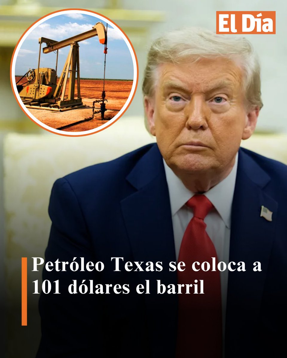 ElDia_do's tweet photo. Petróleo Texas se coloca a 101 dólares el barril
Más detalles en: https://t.co/Q7mMcIBAbK
#PeriódicoElDía #petróleo #Texas #barriles https://t.co/5H9bYf2dG0