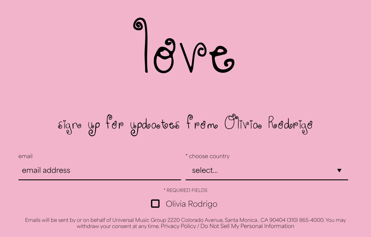 Olivia’s website has been updated and it now says “love”!