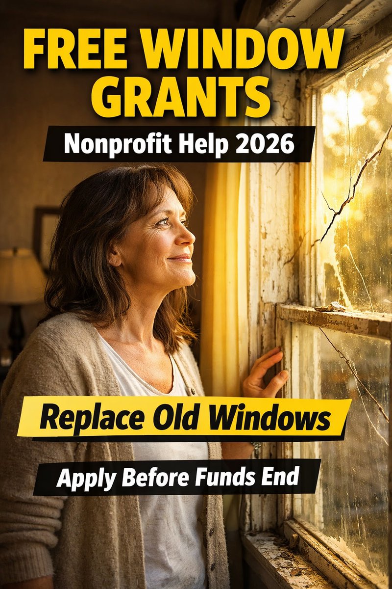 GrantsGovt's tweet photo. FREE Window Grants 2026
Nonprofits are helping homeowners replace old, broken windows
💸 Save money on energy bills
🏡 Upgrade your home
⏳ Limited funding available
👉 Check if you qualify now:
 https://t.co/zHHNAJXknz
#WindowGrants #HomeRepair #FreeHelp https://t.co/qfDvcRVTiB