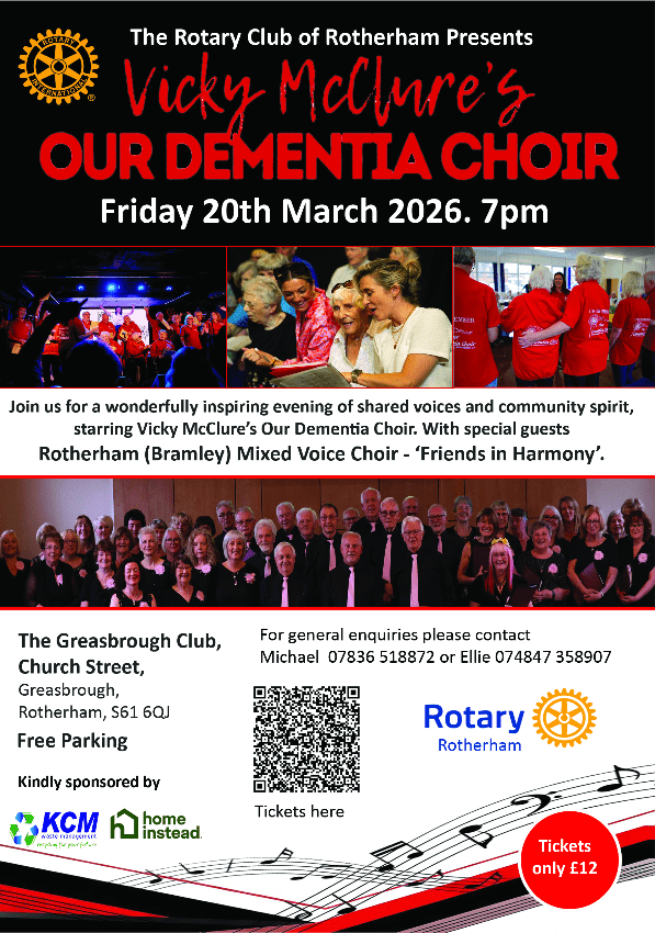 Stag_RosePPG's tweet photo. #fridaynight special The Rotary Club Of Rotherham presents

@OurDemChoir Vicky McClure with special guests Friends in Harmony (Rotherham) - in aid of @RHCC_CharityDementia Appeal 

A night of making music and memories. Full details below.

#dementia #dementiachoir #musicislife https://t.co/1nV2xr5tA2