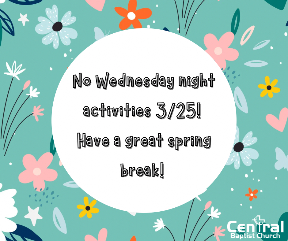 centrallivepc's tweet photo. Please note there will be no Wednesday night activities this week! https://t.co/lvF2LjGi66