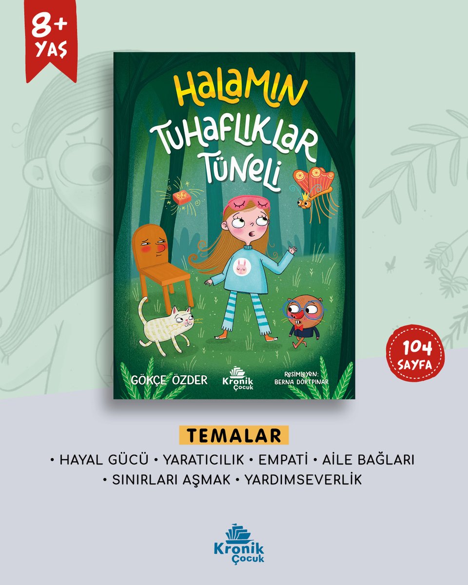 KronikKitap's tweet photo. Halamın Tuhaflıklar Tüneli; hayal gücünün sınırlarını zorlayan mizahi anlatımıyla, çocuklara korkunun dönüştürülebileceğini, empati kurmanın gücünü ve hatalarla yüzleşmenin değerini hatırlatıyor. @kronikcocuk_

🔗: https://t.co/CRpRcBFrjA https://t.co/lmBqi23M0s