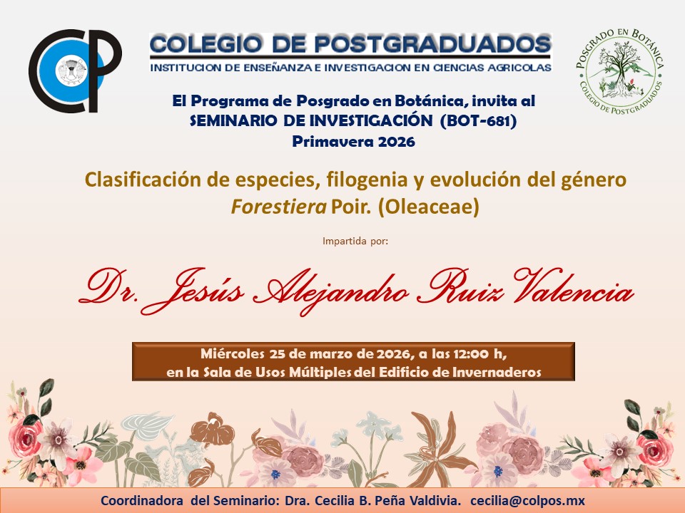 Botanica_Colpos's tweet photo. ¡Continuamos con el ciclo de Seminarios de Botánica Primavera 2026!                  

Acompáñanos este miércoles 25 de marzo a las 12 hrs. en la Sala de Usos Múltiples del Edificio de Invernaderos.                  

¡Te esperamos! ¡No faltes! https://t.co/w4HMv0BJ1T