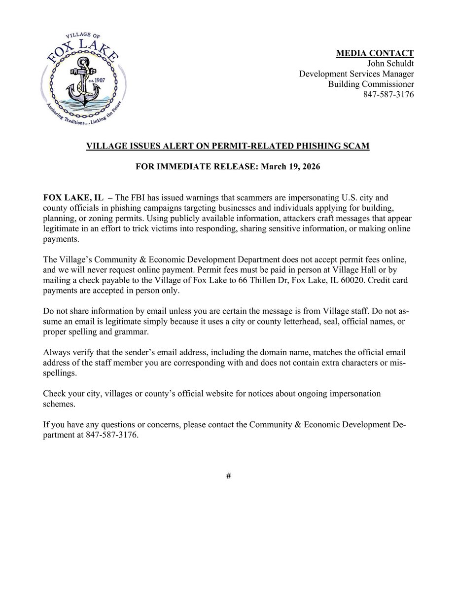 Village of Fox Lake tweet media