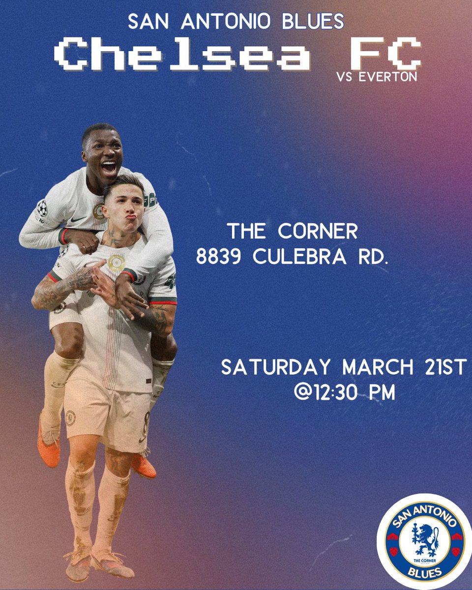 It’s time to get another win 🙂‍↕️

Time to cheer on the Blues as they look to take the season sweep over the Toffees. Come out to The Corner to cheer on your Blues, with your fellow San Antonio Blues 💙