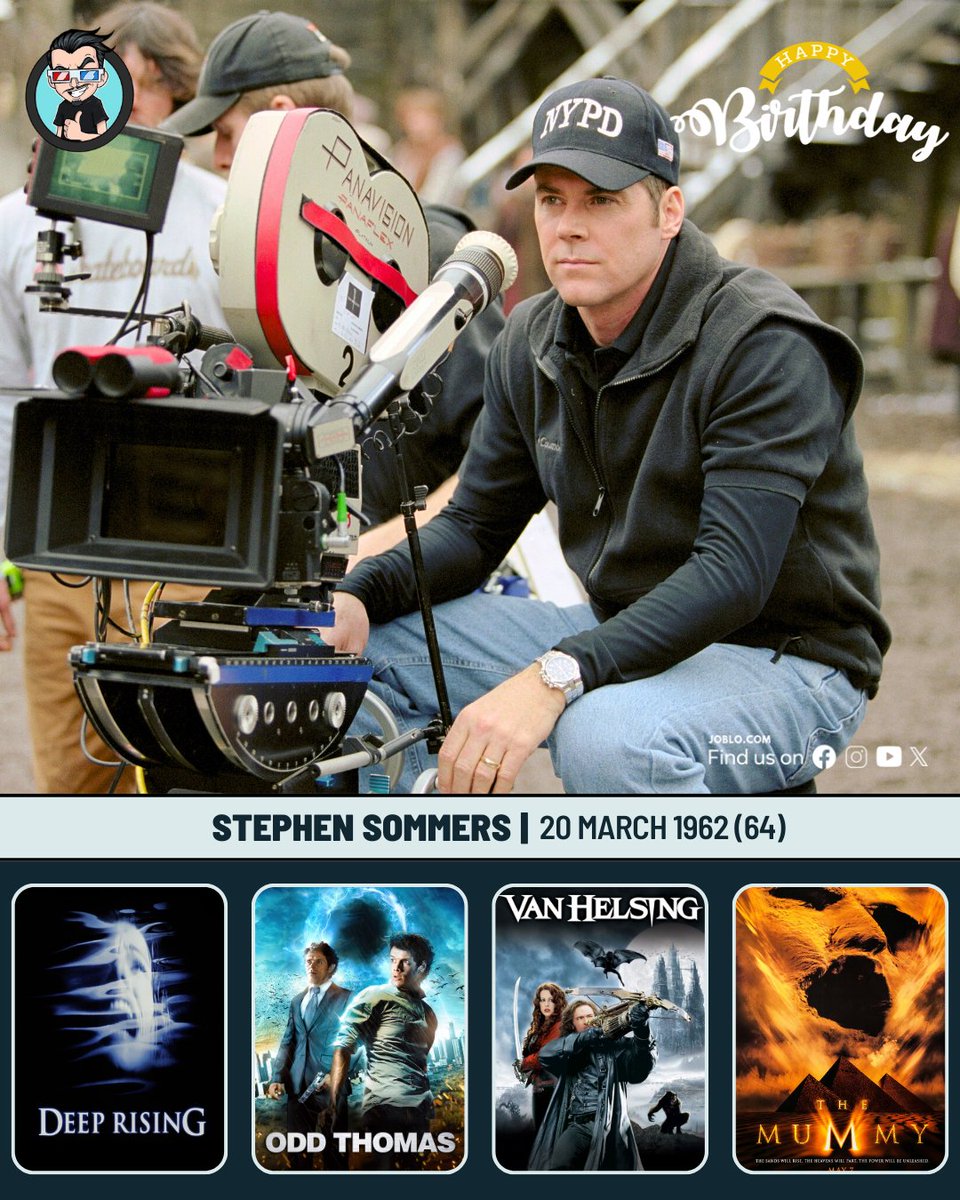 joblocom's tweet image. Stephen Sommers turns 64 today! 🎂
 #StephenSommers #FilmDirector #MummyMovie #VanHelsing