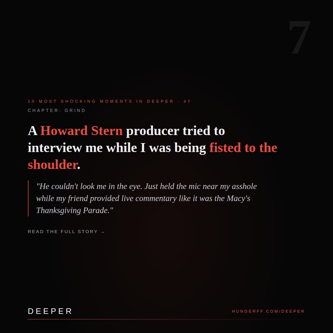 HungerFF | DEEPER: An Anti-Memoir (#1 Best Seller) tweet media