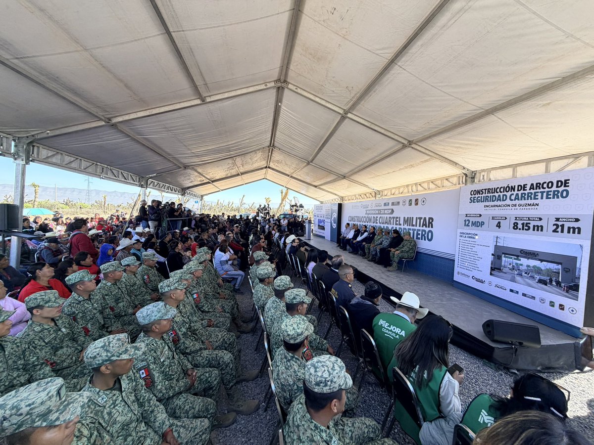 En #Saltillo en el arranque de la Construcción de Cuartel Militar y Arco de Seguridad Carretero. #CoahuilaPaDelante #APasosDeGigante #CoahuilaSeguroYEnOrden