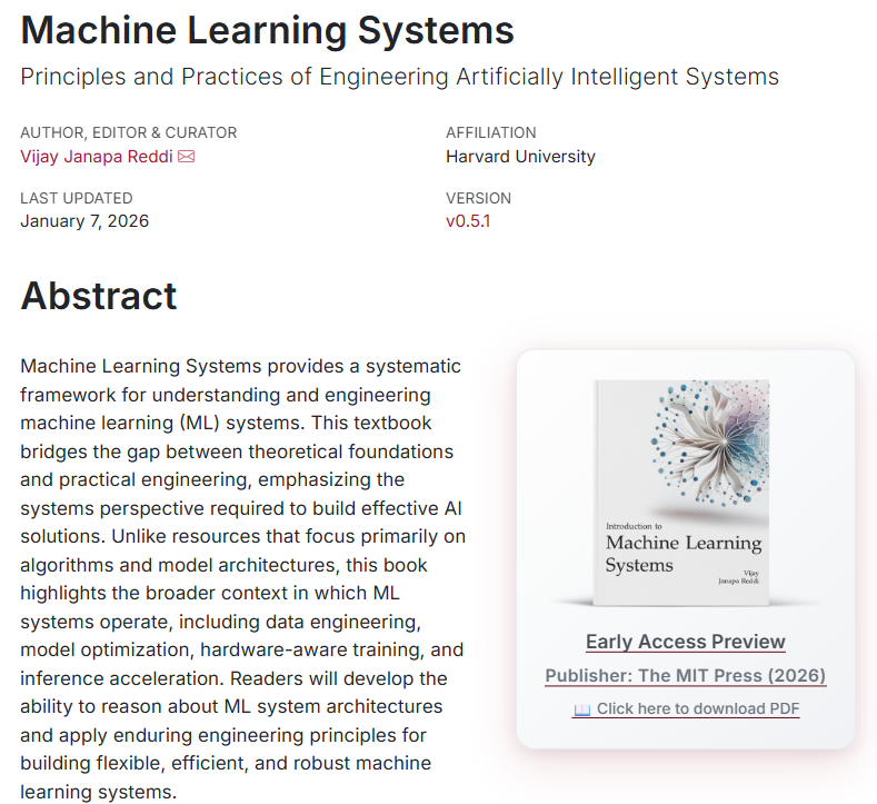 TrvrFrnch's tweet photo. Free "Machine Learning Systems" online book https://t.co/9Mz3P06XLc