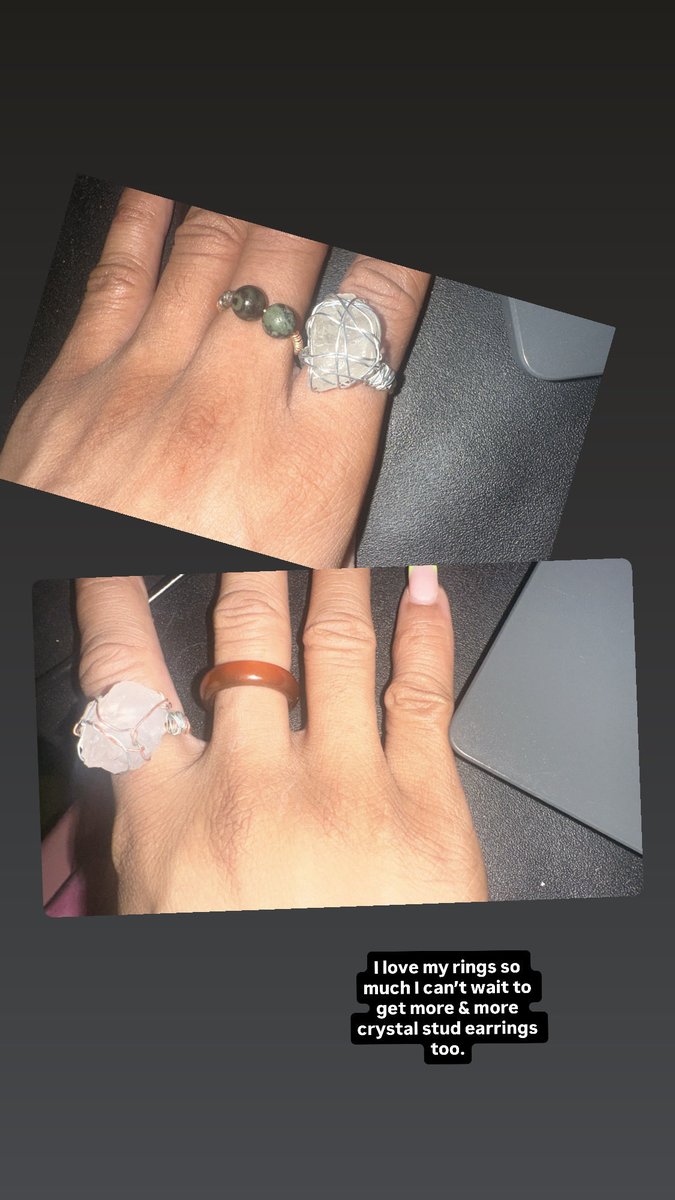 CurlynLoccd__'s tweet photo. I cannot wait to get more crystal rings &amp; stud earrings https://t.co/Xp68G172sm