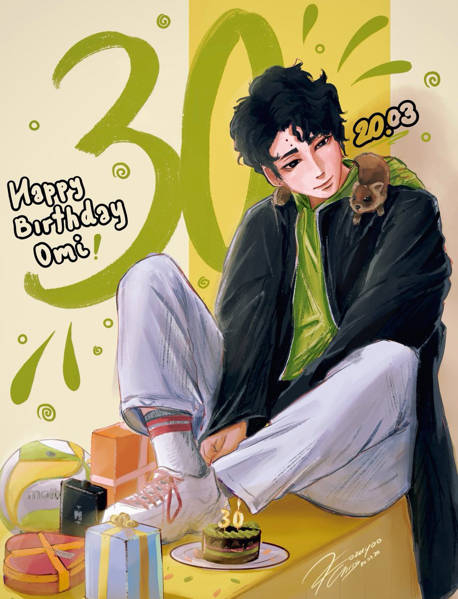 kozuyoo's tweet photo. Happy birthday to Kiyoomi (I’m obsessed with this man) 🎉
#haikyuu  #佐久早聖臣誕生祭2026 https://t.co/SoUwxazjBe