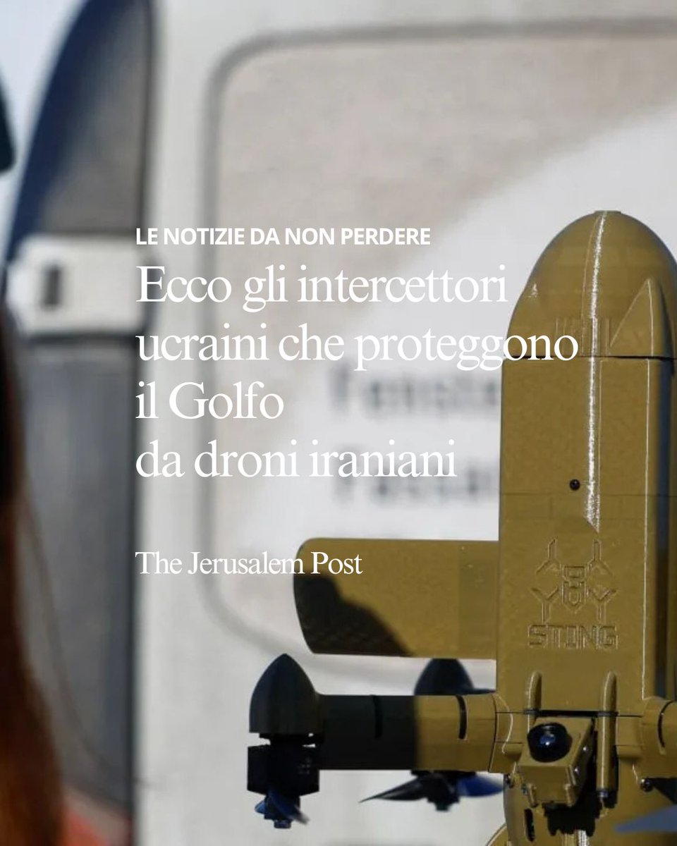 Maumol's tweet image. Il drone intercettore STING è pronto ad arrivare dall'Ucraina in Medio Oriente per intercettare i droni Shahed. Un sistema di difesa innovativo che ha già abbattuto 3.000 droni russi. shorturl.at/OZlwy
#Ucraina #droni #IranWar‌