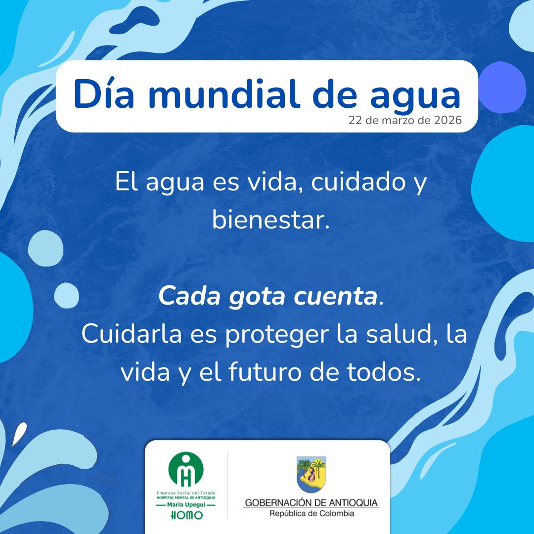 Hoy conmemoramos el #DíaMundialDelAgua 💧
Recurso esencial para la vida y el bienestar. Cuidarlo es un compromiso de todos.
💚Cada gota cuenta. 🚰
<a href="/RamonEAcevedo/">Ramón Acevedo</a> <a href="/SaludAntioquia/">Secretaría de Salud e Inclusión Social</a> <a href="/GobAntioquia/">Gobernación de Antioquia</a>