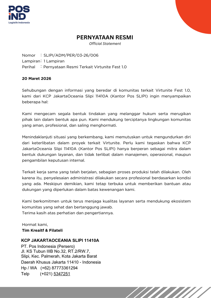 KANTOR POS CABANG JAKARTAOCEANIA SLIPI tweet media