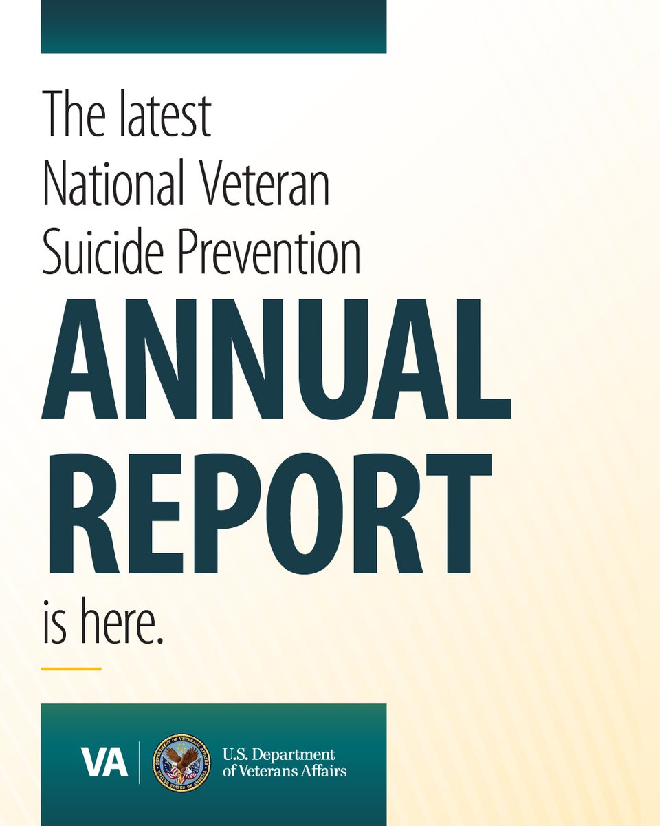 The newly released 2025 National Veteran Suicide Prevention Annual Report highlights data and shares insights that help shape how we can work together to prevent Veteran suicide. 

Read the full report: MentalHealth.VA.gov/suicide_preven…