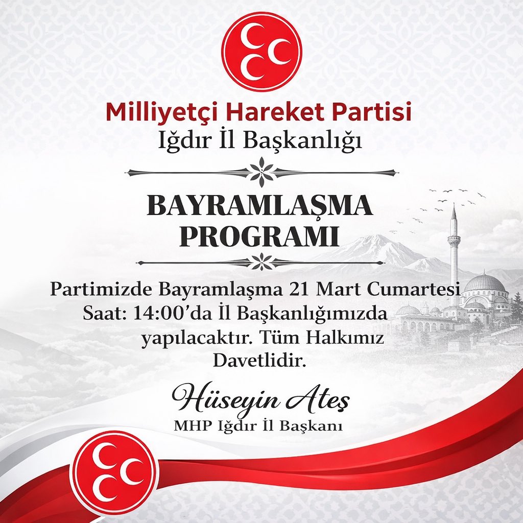 Saygıdeğer Hemşehrilerimiz

Türklüğün en kadim bayramlarından olan Nevruz Bayramı ile mübarek Ramazan Bayramı’nın manevi atmosferini hep birlikte paylaşmak amacıyla düzenleyeceğimiz bayramlaşma törenimize tüm halkımız davetlidir.

📅 21 Mart 2026 Cumartesi
🕙 Saat: 14:00