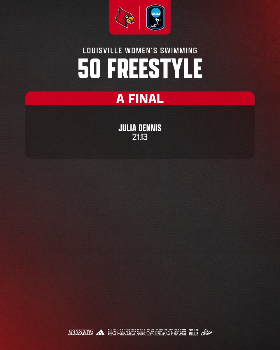 Just getting started 😎

Julia earns her spot in the 50 free final tonight after a season-best time of 21.13 in prelims 💨

#GoCards