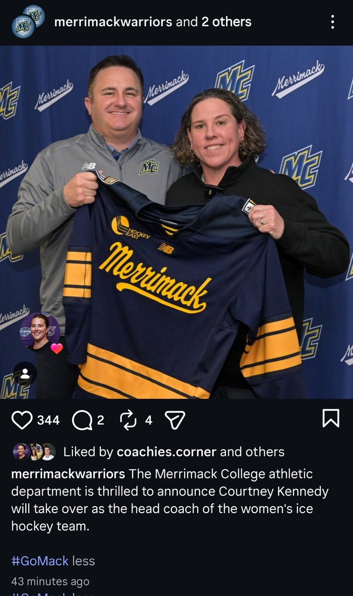 OMG congratulations <a href="/CocoKennedy3/">C Kennedy</a>!!

Damn what an absolute freaking COUP for Merrimack, this is kind of stressful as a fan of another WHEA team to be honest lmao