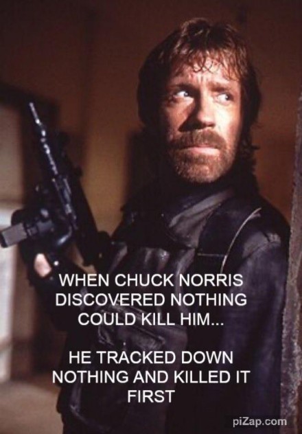 Chuck Norris didn't die; he only went to find "Nothing", again.