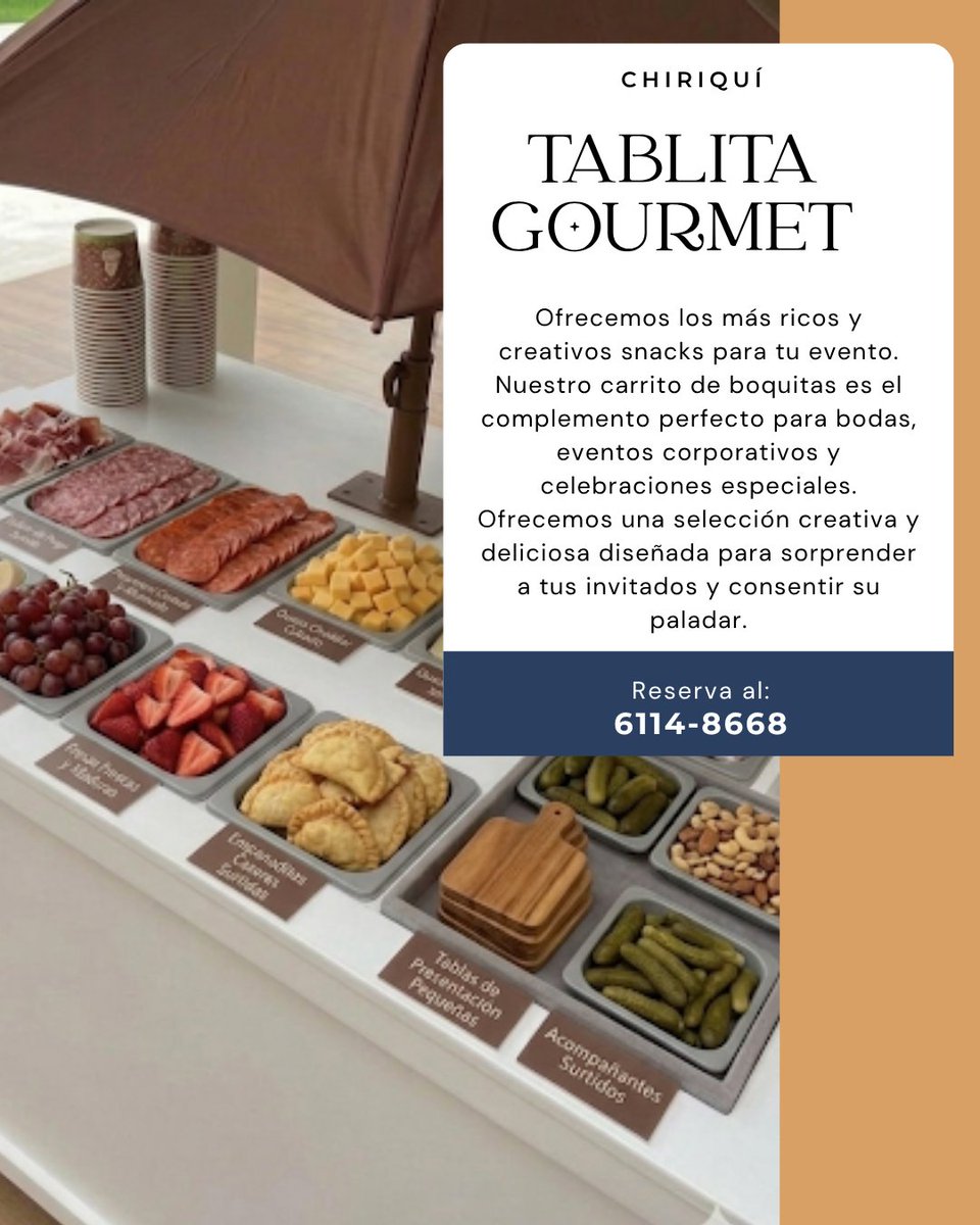 Les presento mi nuevo negocio en Boquete y David. Contáctanos al 6114-8668 🧀🫒 
Para tus eventos, Bodas, Cumpleaños y Eventos Corporativos.