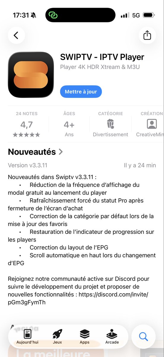 swiptvapp's tweet photo. New Swiptv update just dropped before the weekend ☀️🚀

We keep shipping improvements :-).

Need help or want to share feedback?
Join our Discord and be part of 3,500+ members shaping the app 👇
https://t.co/saPQFZFc3h

Download Swiptv:
👉 https://t.co/L7JcD1YY7I

#iptv #ios #tvOS #appleTV