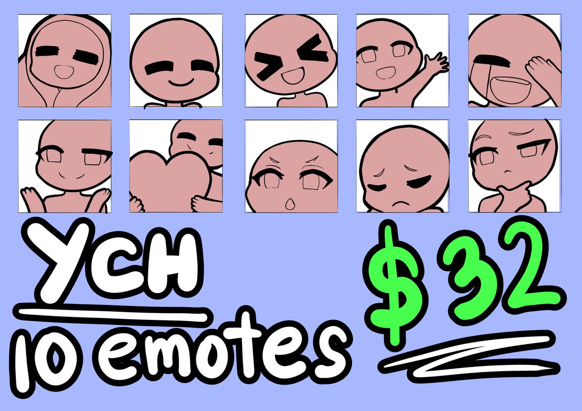 MadWoof225's tweet photo. A little SPRING SALE offer: 

10 YCH EMOTE BUNDLE FOR $32 ‼️‼️‼️

🗓️ Only available until April 1, 2026
✏️Requests and payment will be through VGEN
⚠️ Examples given bellow!!

 ♡ + ⟳ are super appreciated!!
#VGen #VGenComms https://t.co/3SPnkfiYgX