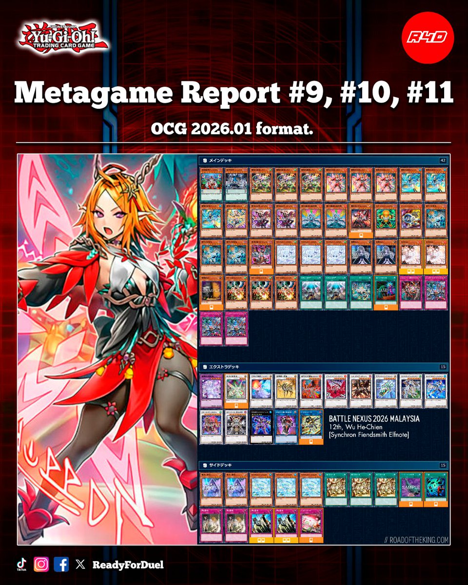 OCG 2026.01 Metagame Report #9, #10, #11
roadoftheking.com/ocg-2026-01-me…
#YuGiOh #OCG #遊戯王 #Readyforduel