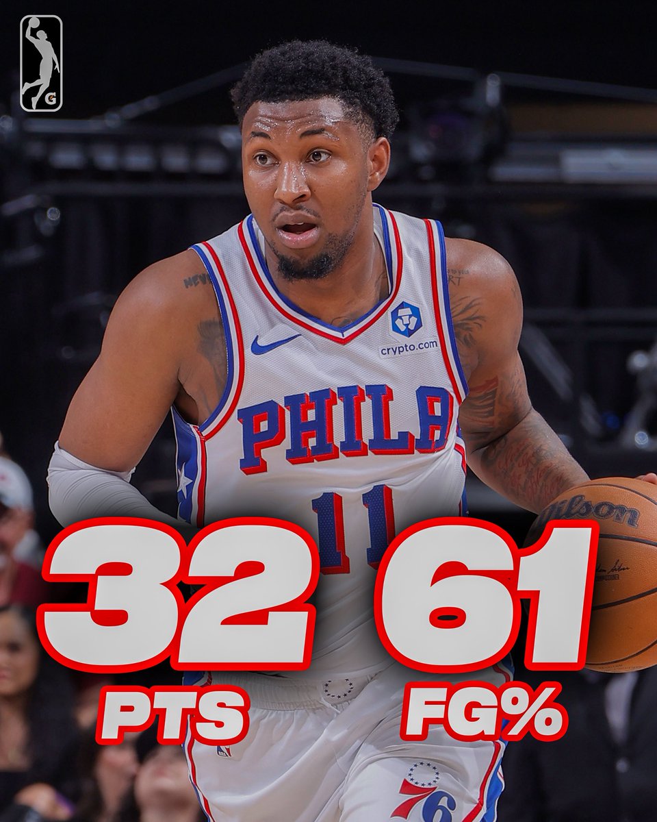 nbagleague's tweet photo. 32 PTS 💥 7 3PM 💥 11/18 FG 💥 0 TO

Justin Edwards was BRILLIANT for the @sixers! He scored a career-high 32 PTS with 7 3PM and 0 TO in their win over the Kings. #GLeagueAlum https://t.co/CpJLUcyDzf