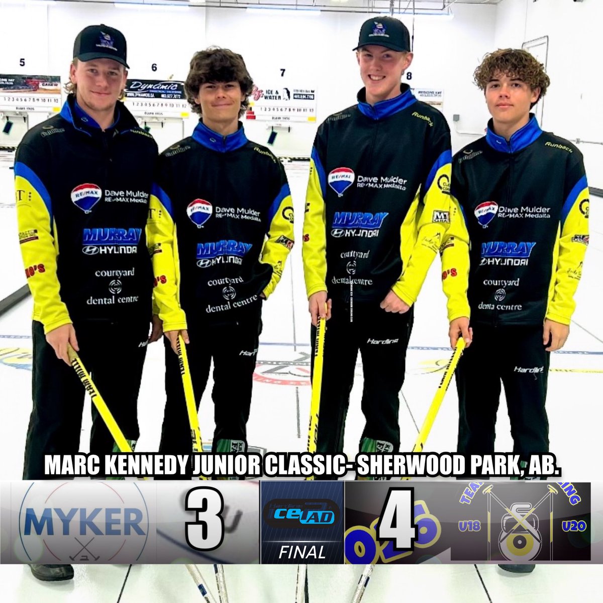 TeamMillerMH's tweet photo. As always another great and tight game with our friends Team Myker Curling. Great curling guys and all the best the rest of the way. We are back on at 11am. https://t.co/7Nk88rZC2g