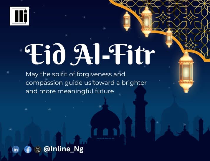 inline_ng's tweet photo. @inline_ng is sending you warm wishes for a day filled with love, laughter, and togetherness.
Eid Mubarak to you and yours. https://t.co/suUjuSvimH