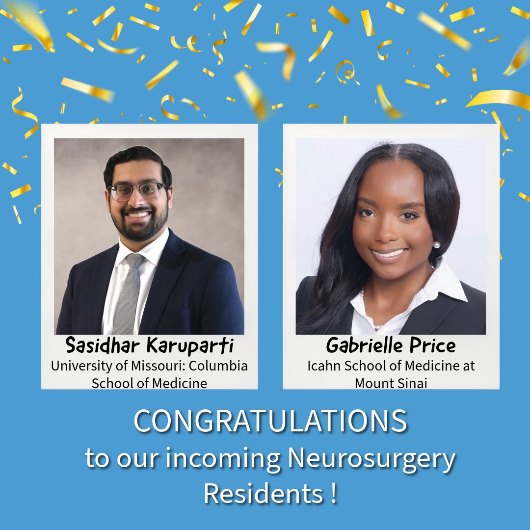 lanier_kel90408's tweet photo. We honored to welcome our new residents Drs. Sasidhar Karuparti and Gabrielle Price! @UNCneurosurgery https://t.co/E72ZjIGx20