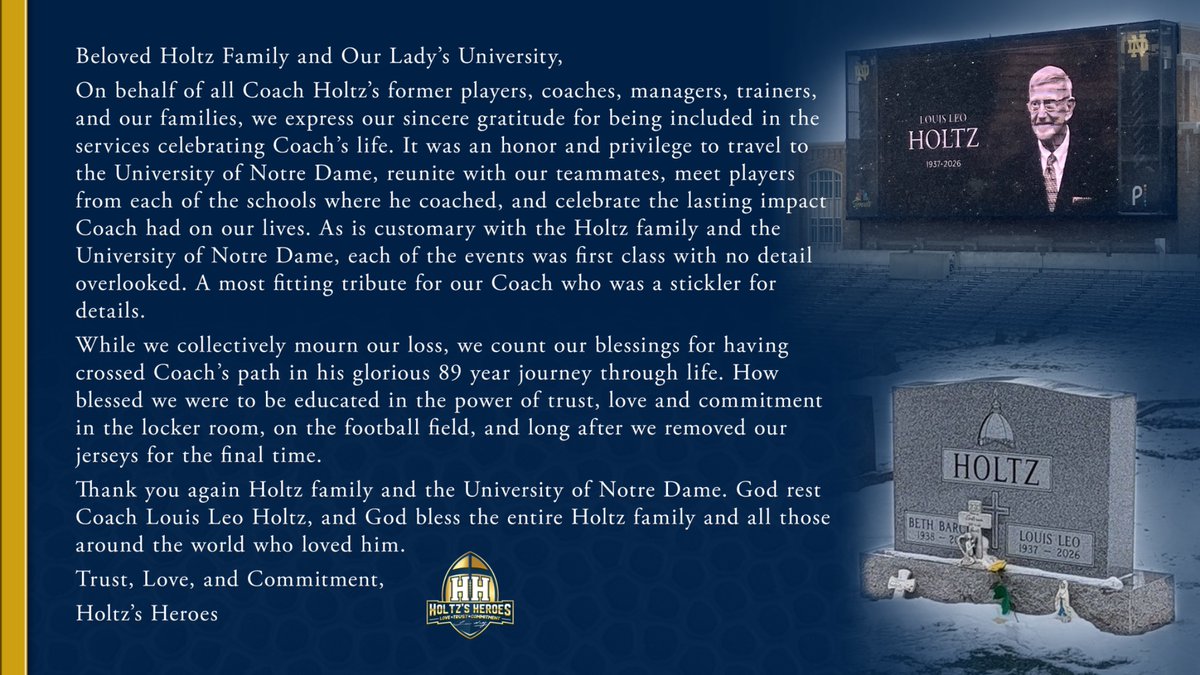 Holtz's Heroes Foundation tweet media