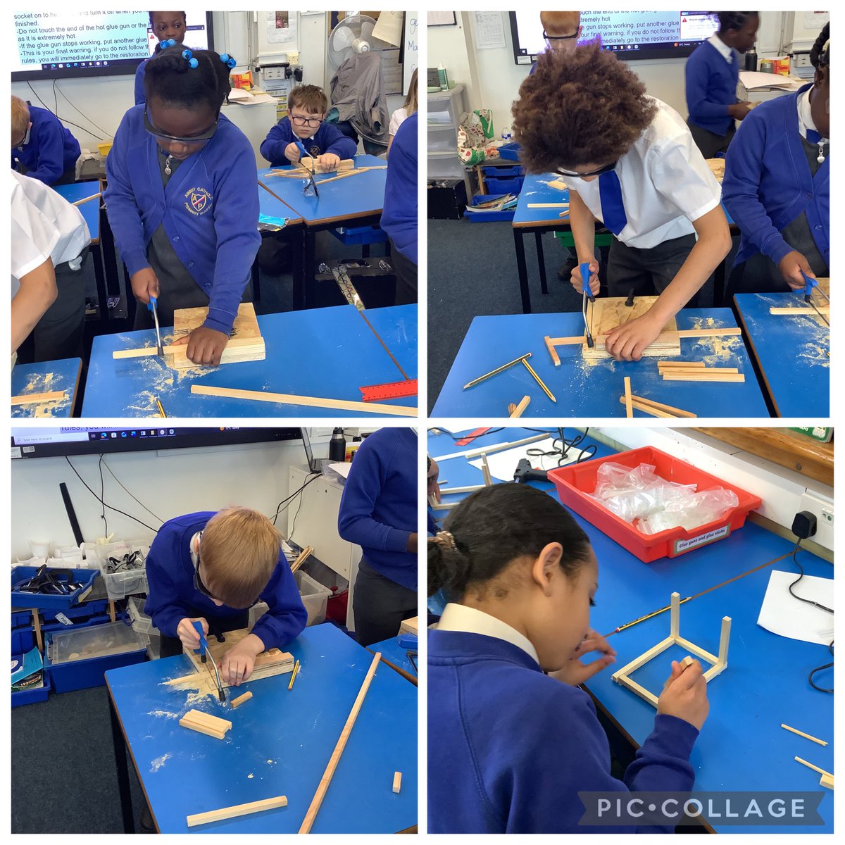 AbbeyPrimary's tweet photo. #Year4 learnt lots of new skills during our #DT lesson, making their own Roman chariots. They were measuring, sawing and using the hot glue guns.
#Romanchariots #history #designtechnology https://t.co/BKgUFMQba9