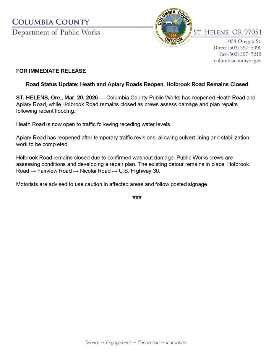 Columbia County OR tweet media