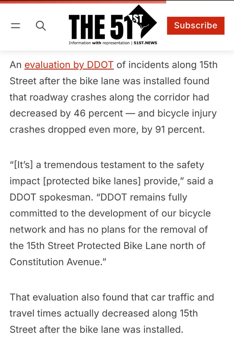 Boenau's tweet photo. Thanks to the bike lanes:
🎉 Fewer people hurt
🎉 Fewer cars damaged 
🎉 Shorter drive times 

And the Feds want to rip it up. 🤦‍♂️ https://t.co/7d5bkL2e06