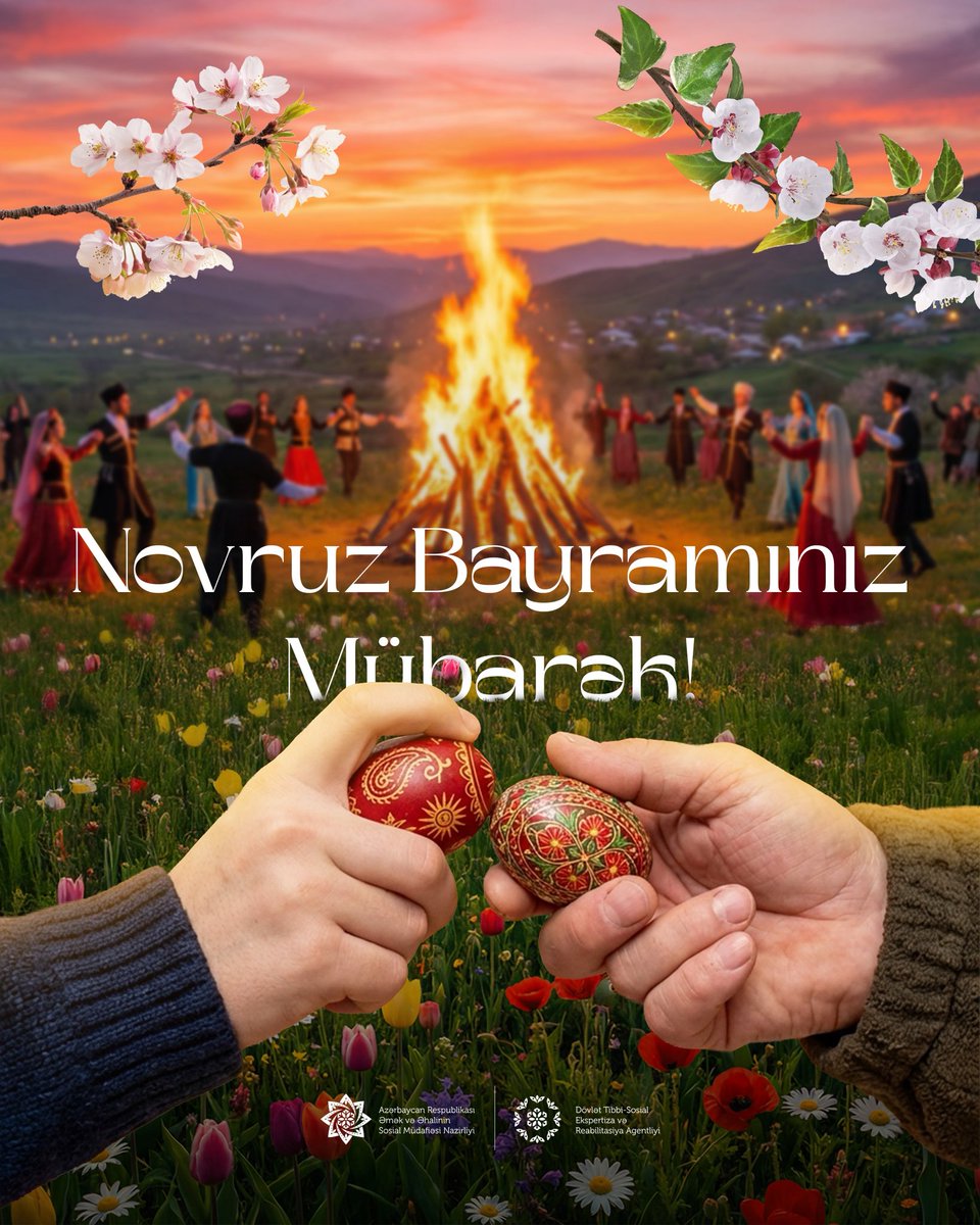 Sizi Novruz bayramı münasibətilə ürəkdən təbrik edir, hər birinizə cansağlığı və səadət arzulayırıq! 🌺 🌱 🌸

Qoy bu Novruz süfrənizə bərəkət, qəlbinizə sevinc, həyatınıza xoş günlər gətirsin! 🫶

Sağlamlığınız möhkəm, arzularınız gerçək olsun!

#ƏƏSMN #Novruz #NovruzBayramı
