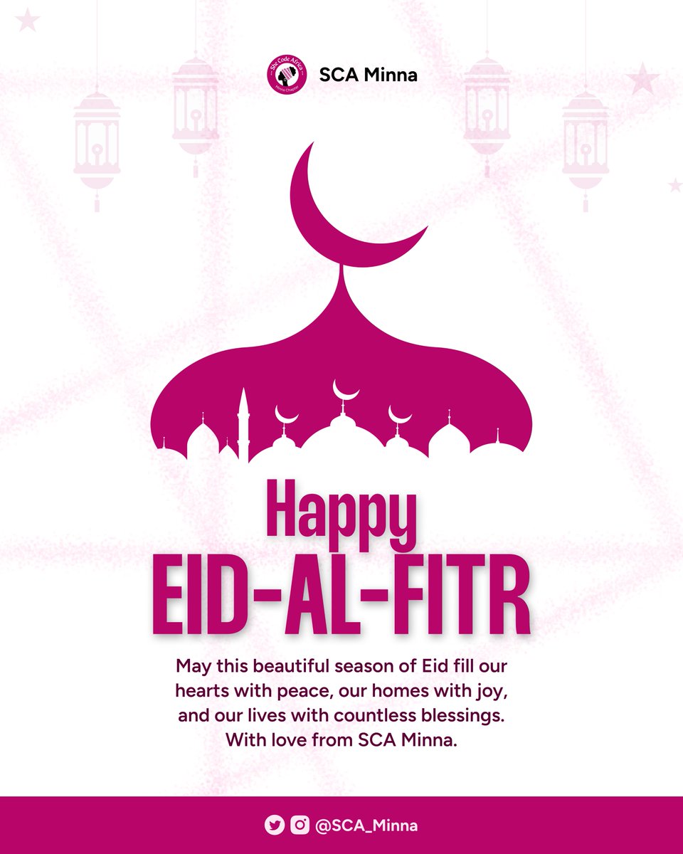 SCA_Minna's tweet photo. Happy Eid-Al-Fitr 🥳🥳🥳❤️❤️
We are wishing everyone a joyful celebration.
May our prayers be accepted and our hearts be at peace.
Eid Mubarak, our queens 🤗❤️

#scaminna #eidmubarak https://t.co/EmsFZz0qnD
