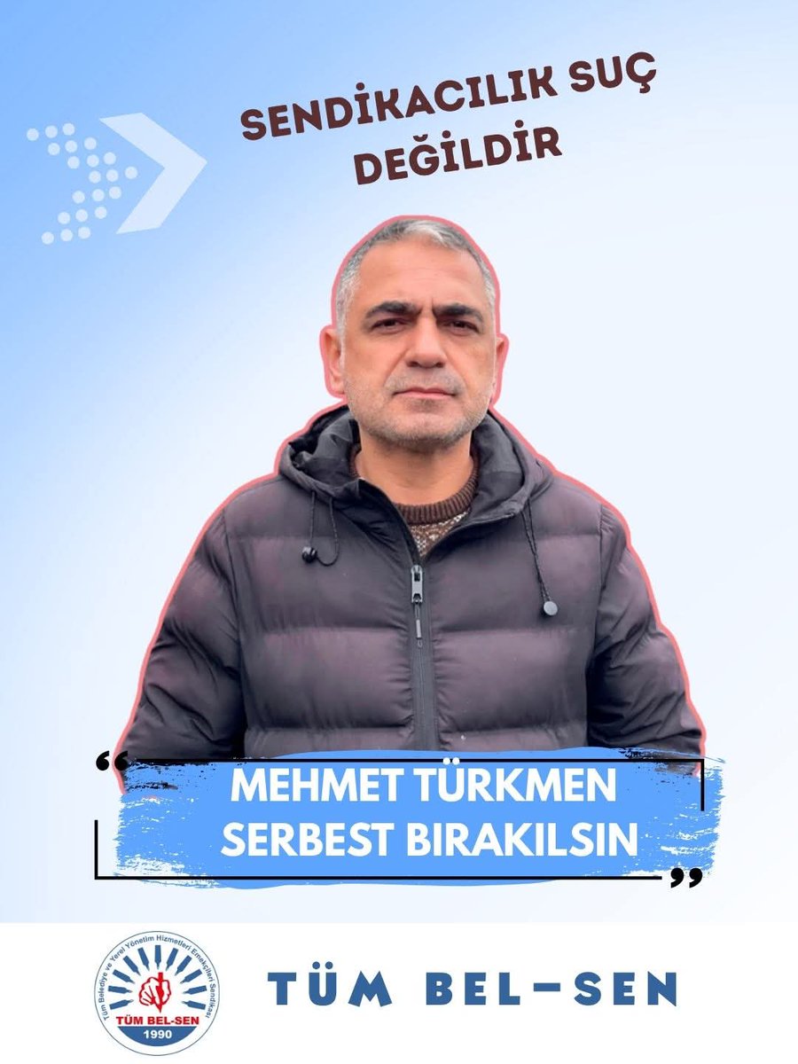 Sendikacılık Suç Değildir! 

<a href="/birlesiktekstil/">BİRTEK-SEN</a> <a href="/mturkmenn27/">Mehmet Türkmen</a>

#MehmetTurkmenSerbestBirakilsin