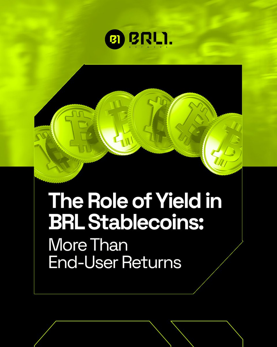 BRL1Coin's tweet photo. Brazil’s interest rates are structurally high.
But yield in stablecoins isn’t just about user returns.
It supports liquidity, operations, compliance, and settlement.

In practice, yield sustains the system behind a stable digital BRL.

Stability and reliability matter as much as returns.