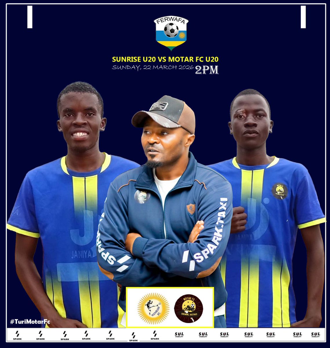 Motar_fc's tweet photo. Next up U20 II sunrise vs motar fc II SUNDAY @sulmobility_rw @sparktaxirwanda2 https://t.co/G9zMDrlRdb