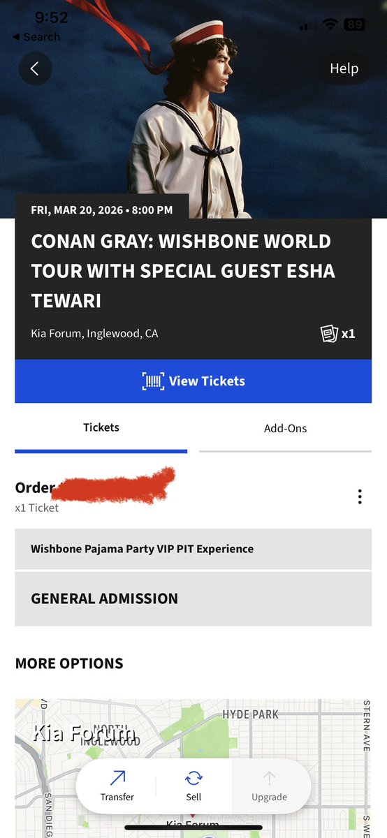 is anyone looking for a ticket for conan tonight in la? i have a vip pit that i wanna sell. i got it during the presale so it’s fv. i’ll send any proof and id and everything pls dm me thx 🥀🫶

#conangray #theforum #wishbonetour #vip #tickets
