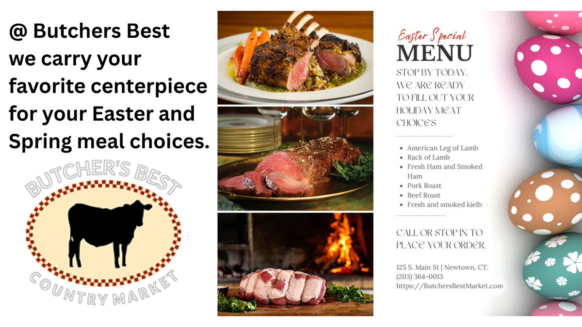 ButchersBst's tweet photo. Winter going down! Rejoice with a full Easter celebration menu.
Happy season of Easter. Joy is on the rise.📷 https://t.co/MwHeGbMdiW