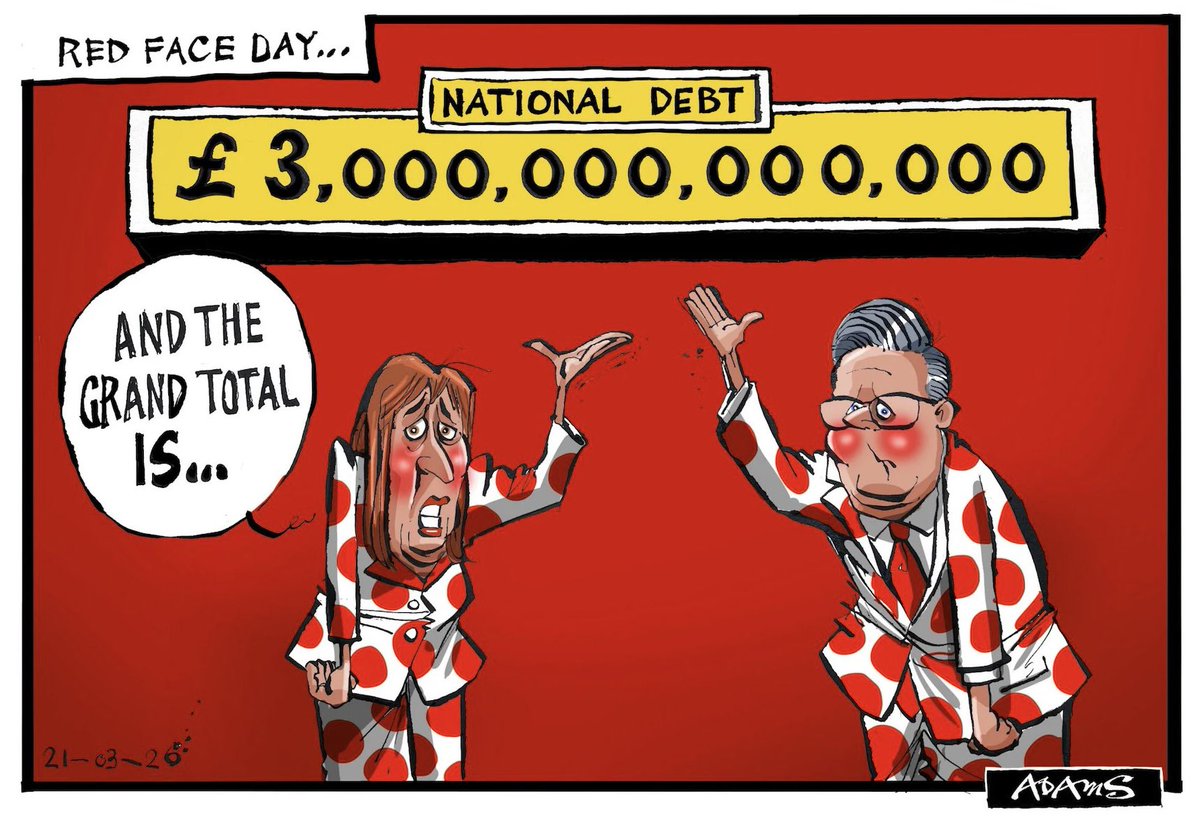 Cartoon4sale's tweet image. Christian Adams @Adamstoon1 on #RachelReeves #KeirStarmer #NationalDebt #RedNoseDay @Telegraph – political cartoon gallery in London original-political-cartoon.com