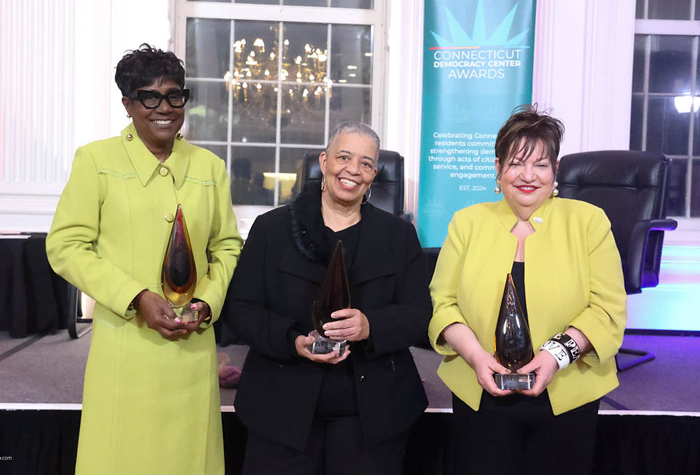 CTOldStateHouse's tweet photo. 🏅🎉 In need of inspiration? Read about how our 2026 CT Democracy Center Award recipients Patricia Russo, Theresa Hopkins-Staten, and JoAnn H. Price have strengthened democracy through acts of citizenship, service, and community engagement. https://t.co/CRUlu1axyt. #CTDCAwards https://t.co/j4n86892yX