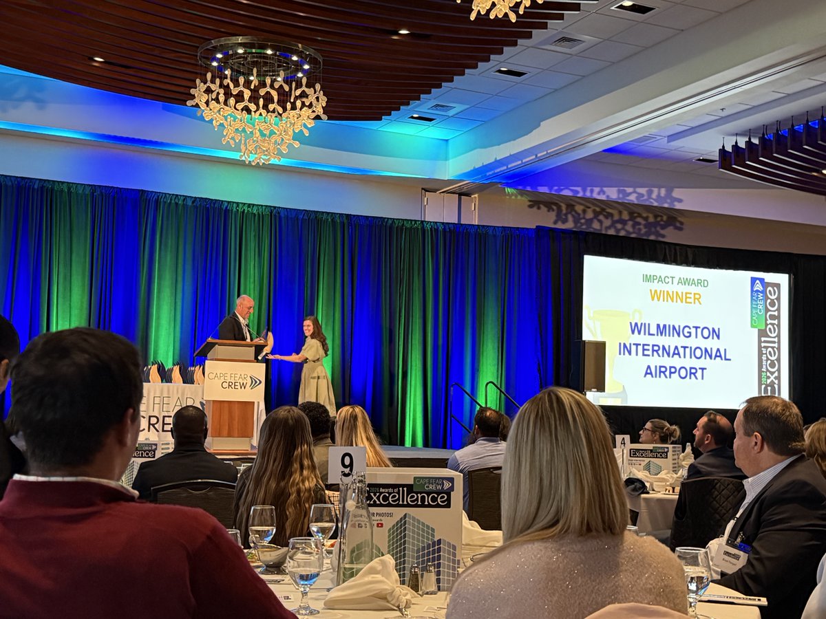 ILMairport's tweet photo. ILM was proud to accept the @CREW_Network Impact Award at this year's Awards of Excellence ceremony! ๐
Itโs exciting to see the positive impact aviation continues to have on our region, and weโre grateful to be part of the momentum driving Wilmington forward. โ๏ธ
#FlyILM https://t.co/o3RpgG7CUk