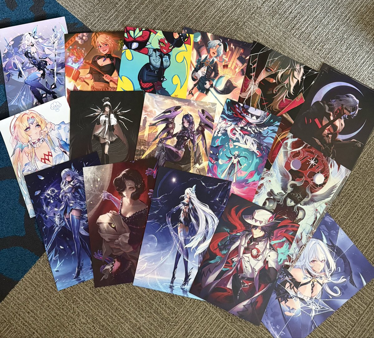 catprotano's tweet photo. The spread of available prints for @blythemelin and I tonight at Megacon!  We’ll be signing from 7-10pm.  Come on through! https://t.co/qxXlrqf1MJ