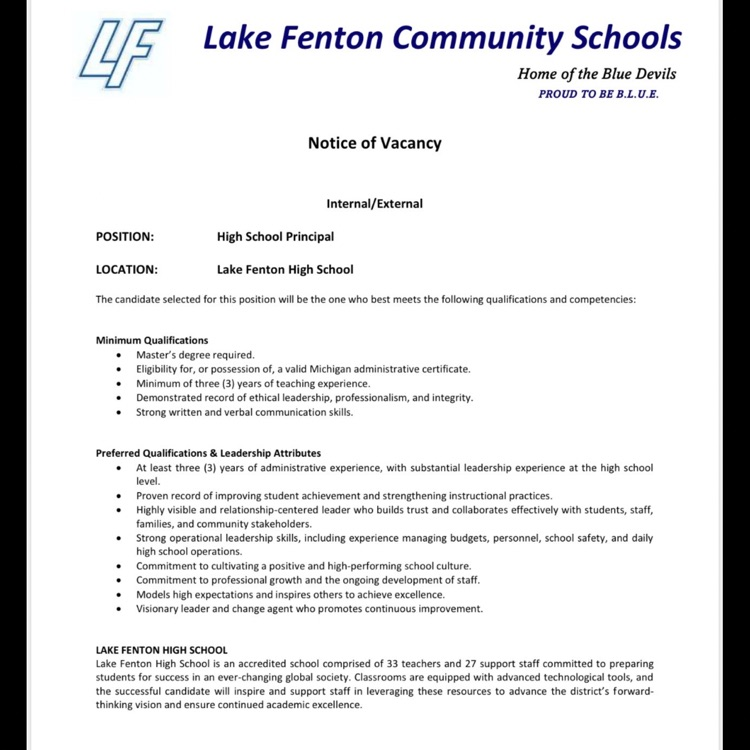 Lake Fenton Schools tweet media